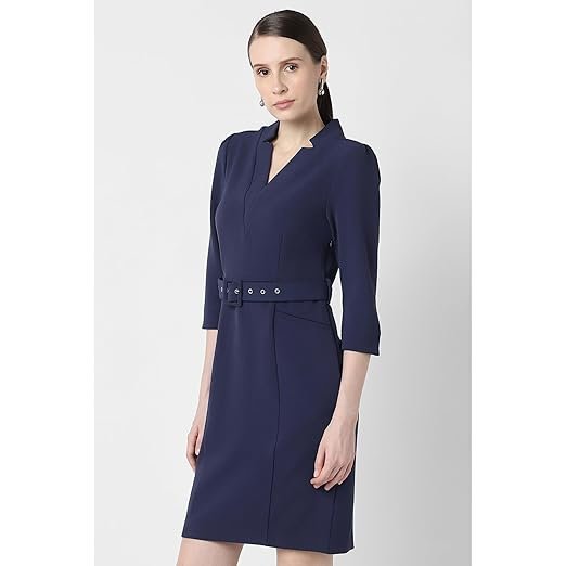 Women's Regular Fit Half Sleeve Mid Thigh Length Sheath Dress - Image 2