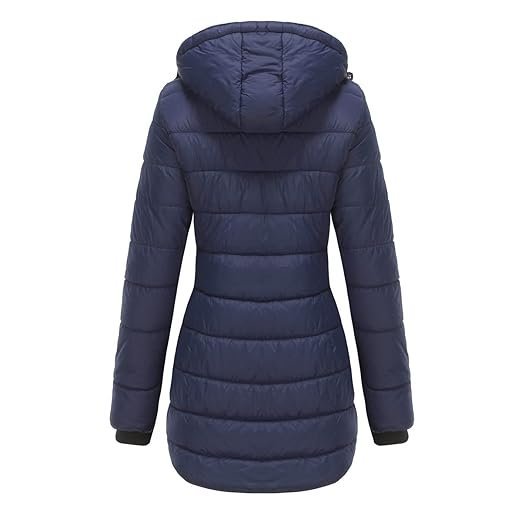 Women’s Water-Repellent Cotton Jacket with Detachable Hood Lapel Collar Autumn Winter Coat - Image 2