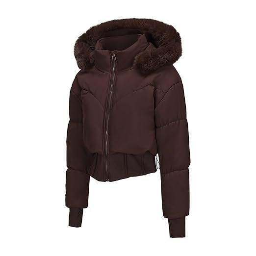 Women’s Short Hooded Cotton Jacket with Fur Collar Thick Warm Waist Design Winter Coat - Image 3
