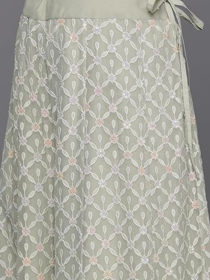 Womens Self Design Georgette Straight Kurta With Palazzos and Dupatta - Image 4