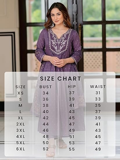 Women’s 100% Pure Cotton Anarkali Kurta Set with Pant & Dupatta | Embroidered Flared Kurta | Elegant Ethnic Suit - Image 4
