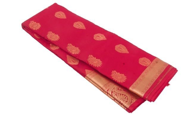Women's Silk Sarees – Cherry color – 75% Pure Silk - Soft Silk