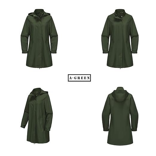 Women’s Long Waterproof Raincoat Detachable Hood Full Zip Button Casual Winter Jacket - Image 4